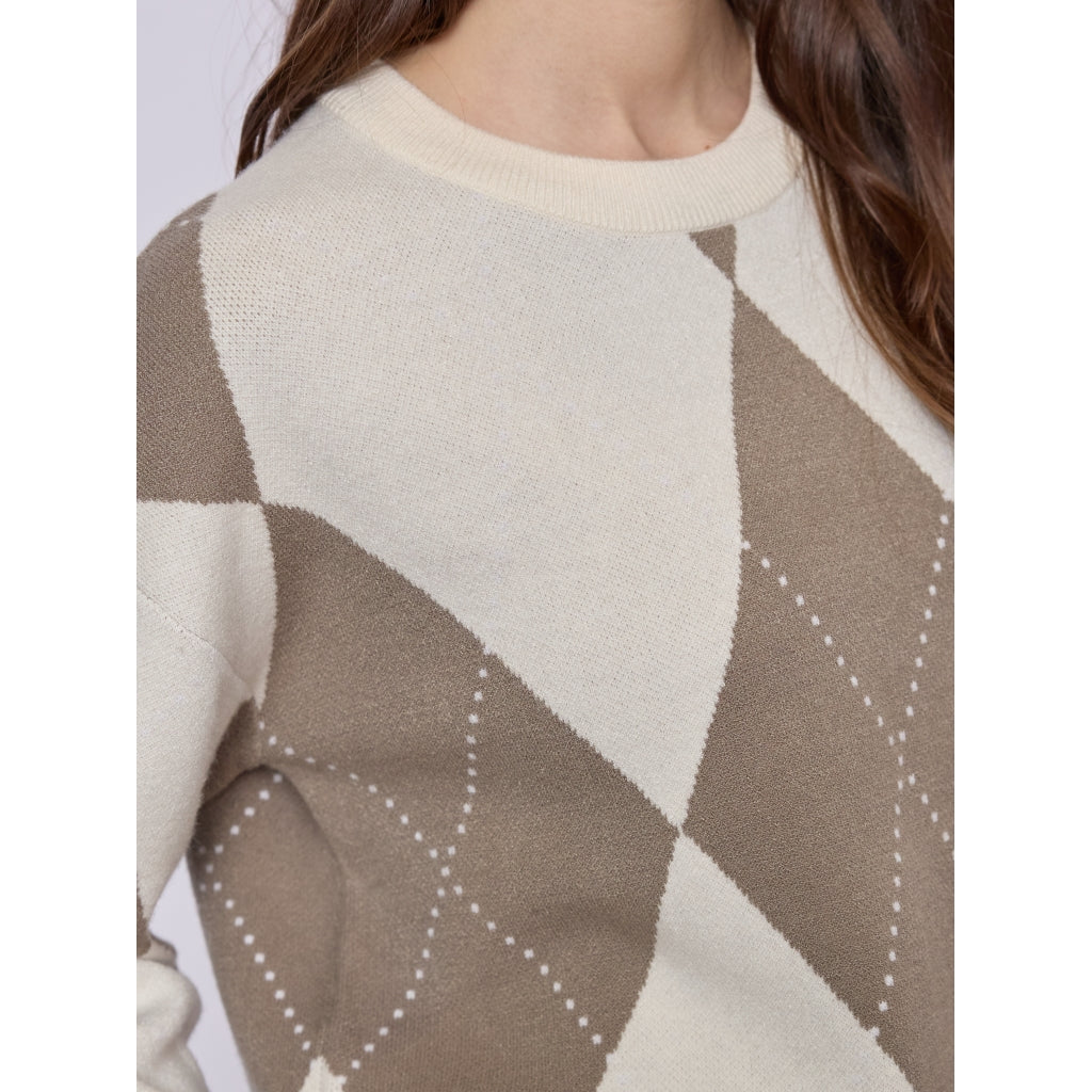 Redgreen Women RG_Kaja Strik 321 Ecru Pattern