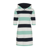 Sea Ranch Ronja Stribet 3/4 Ærmet Sweat Kjole Dresses / Shirts 5061 Mint Green / Pearl / Dark Navy