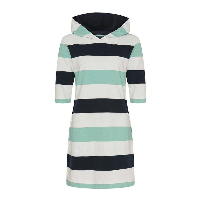 Sea Ranch Ronja Stribet 3/4 Ærmet Sweat Kjole Dresses / Shirts 5061 Mint Green / Pearl / Dark Navy