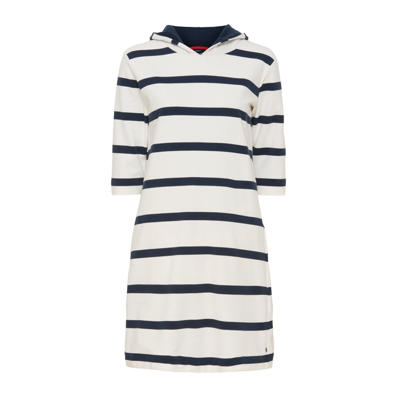 Sea Ranch Ronja Stribet 3/4 Ærmet Sweat Kjole Dresses / Shirts Pearl/Mørk Navy