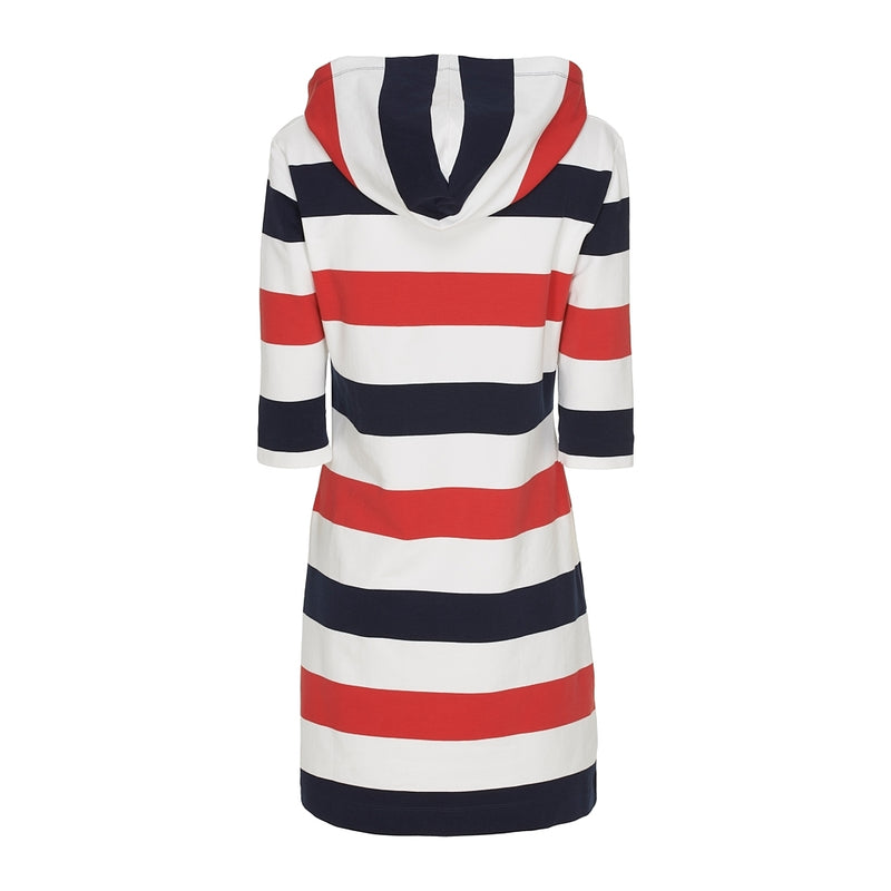 Sea Ranch Ronja Stribet 3/4 Ærmet Sweat Kjole Dresses / Shirts Rød/Pearl/SR Navy