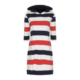 Sea Ranch Ronja Stribet 3/4 Ærmet Sweat Kjole Dresses / Shirts Rød/Pearl/SR Navy