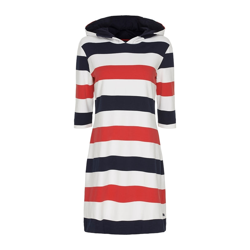 Sea Ranch Ronja Stribet 3/4 Ærmet Sweat Kjole Dresses / Shirts Rød/Pearl/SR Navy