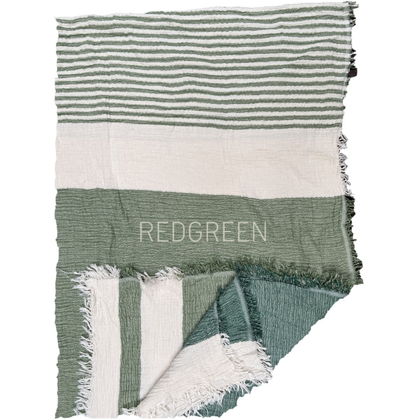 Redgreen Women Stribet Strandhåndklæde Håndklæder 170 Green Pastel Stripe