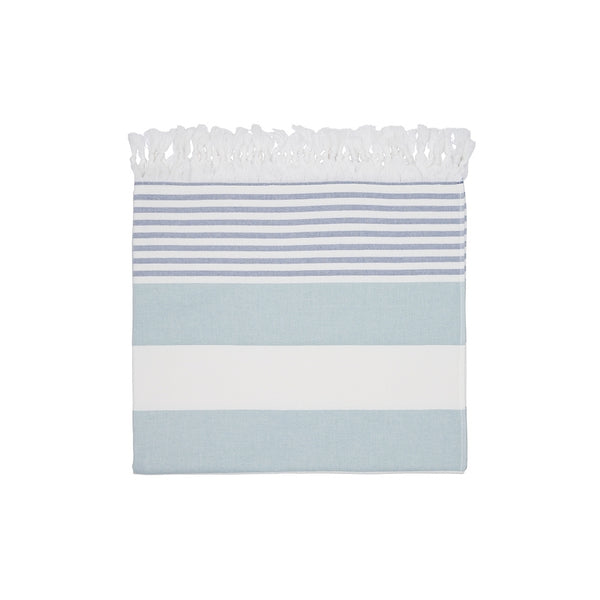 Sea Ranch Stribet Strandhåndklæde Håndklæder 5066 White / Dusty Green