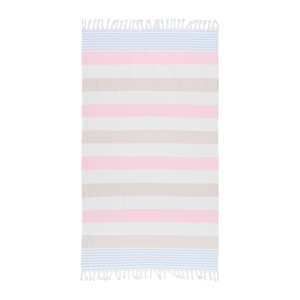 Sea Ranch Stribet Strandhåndklæde Håndklæder 8006 Multistripe Pink