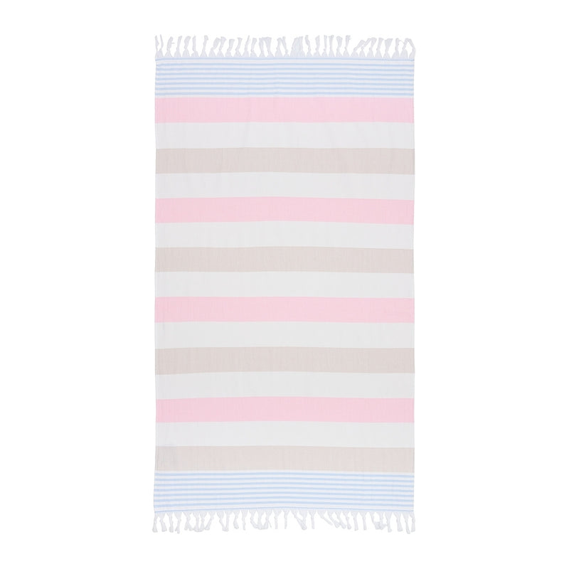 Sea Ranch Stribet Strandhåndklæde Håndklæder 8006 Multistripe Pink