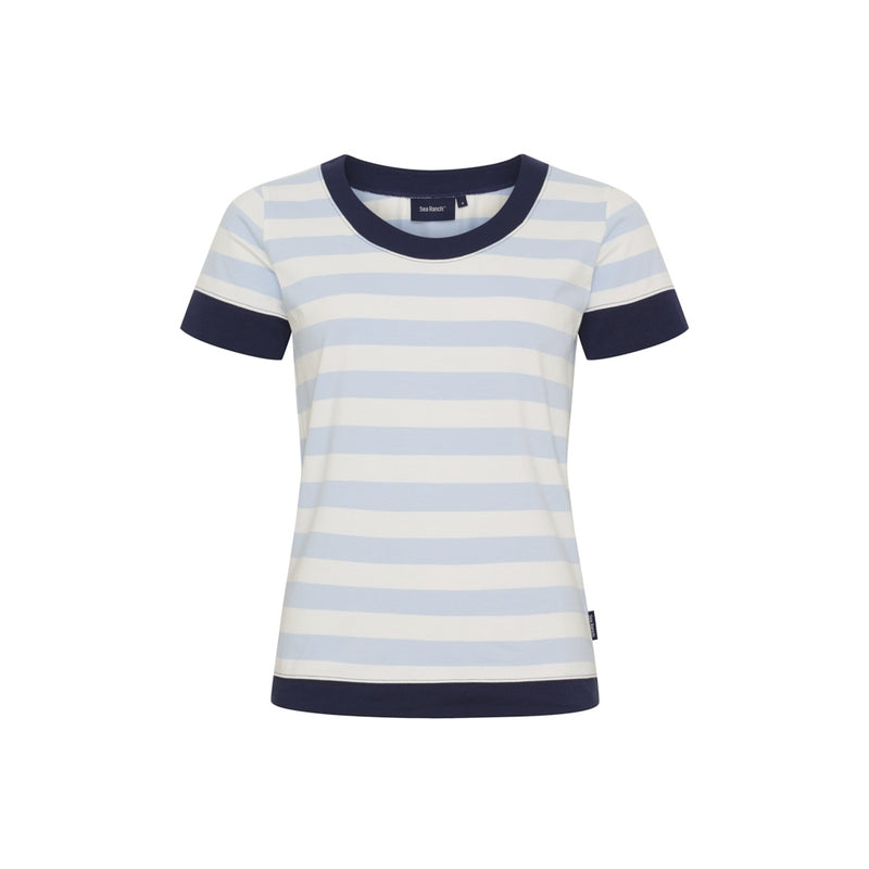 Sea Ranch Tonnere Stribet Kortærmet T-shirt T-shirts 1114 Pearl / Cashmere Blue