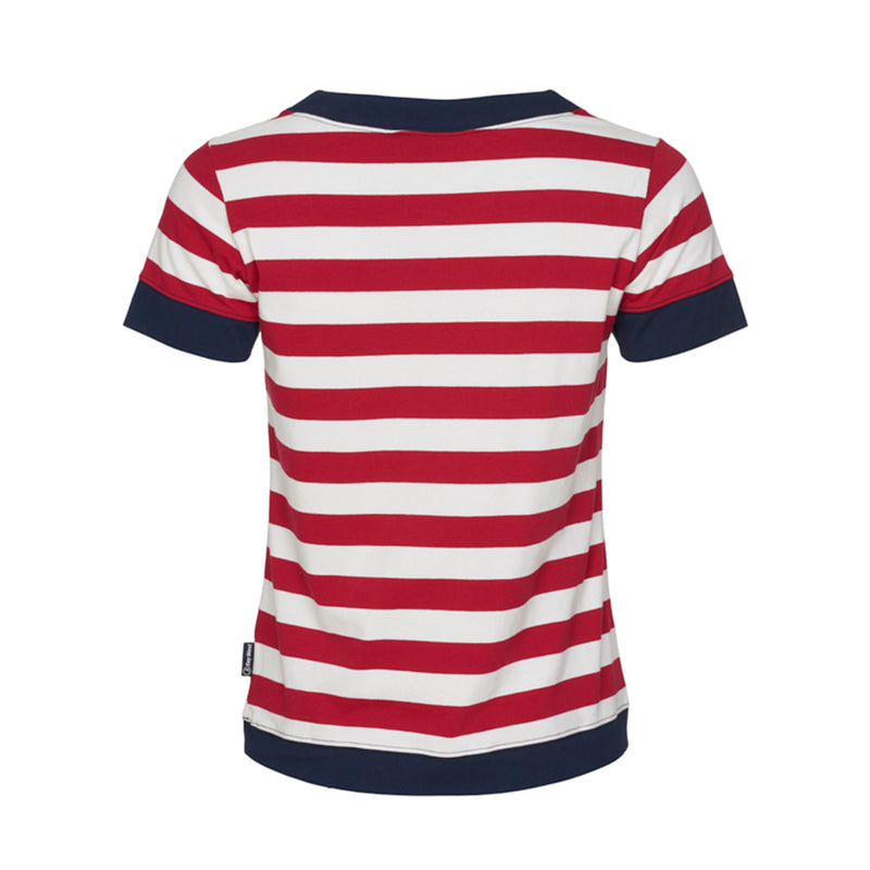 Sea Ranch Tonnere Stribet Kortærmet T-shirt T-shirts SR Rød/Pearl