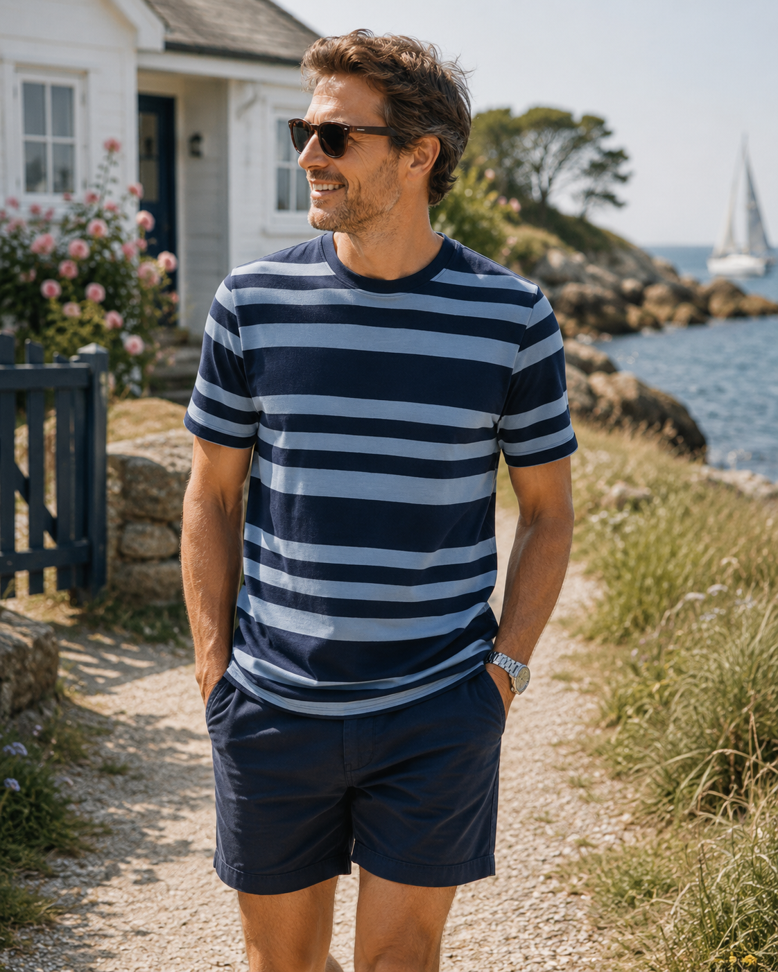 Pascal T-shirt - SR Navy/Dusty Blue