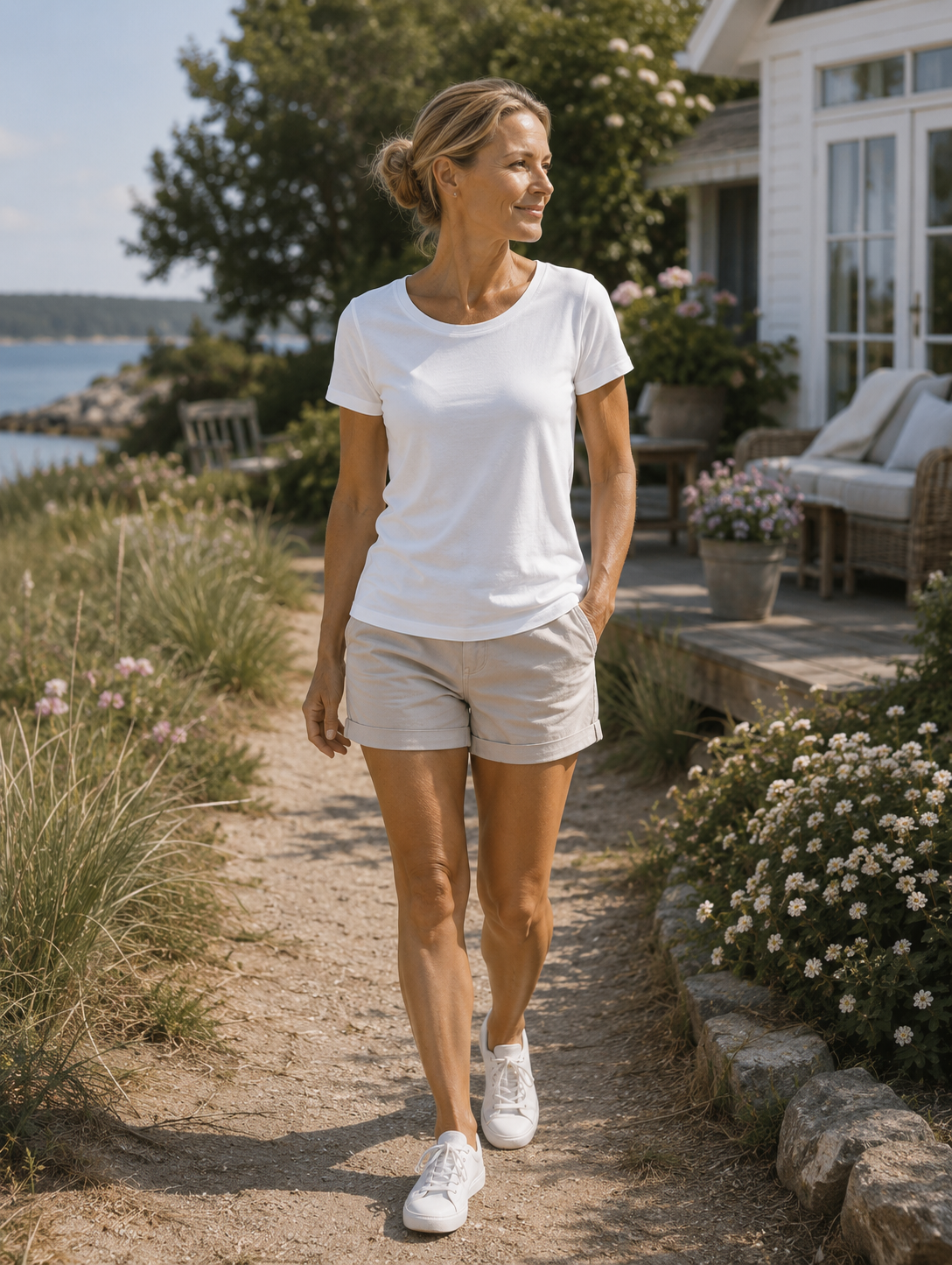 Cosima Organic Cotton Tee - Pearl