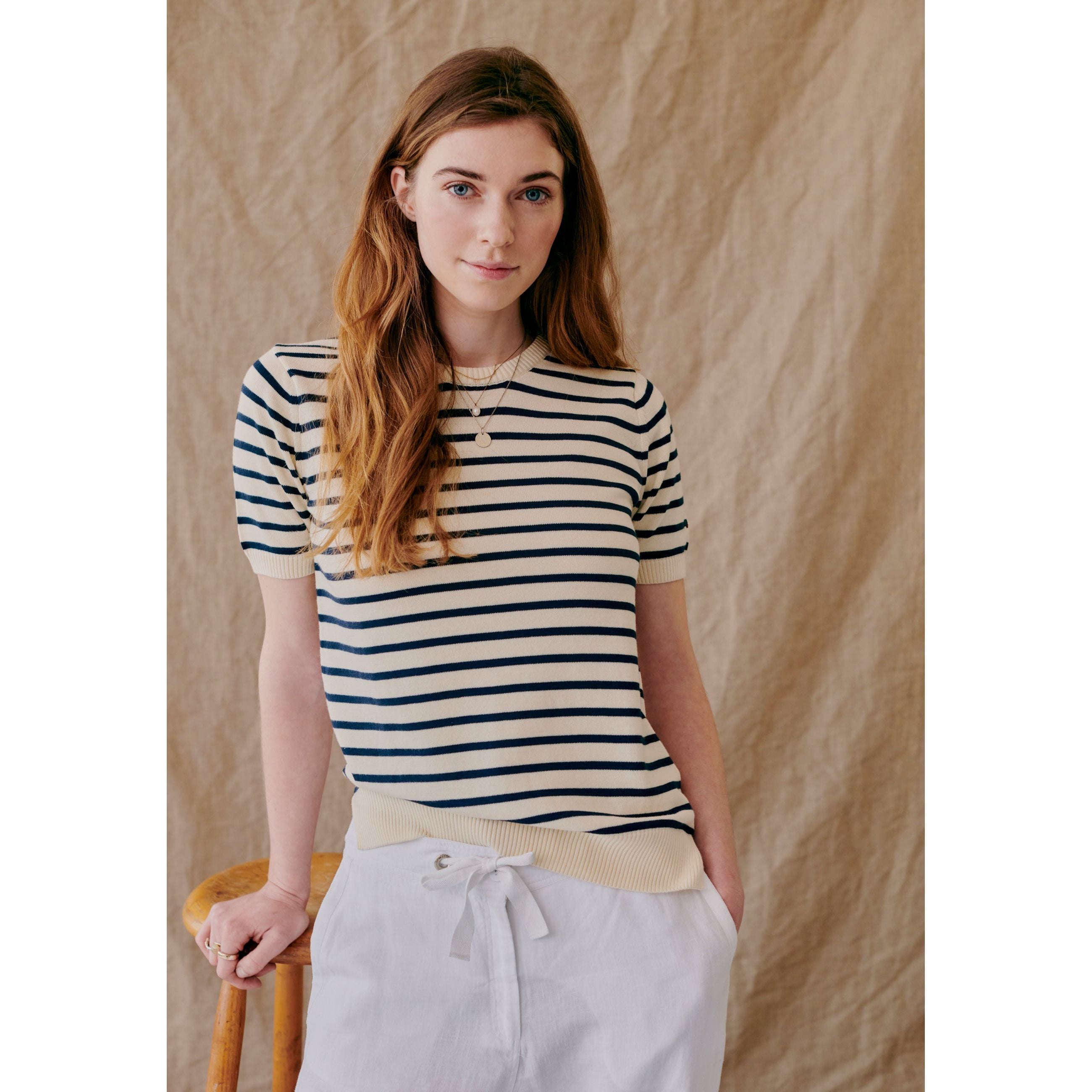 Redgreen Women Aimee strik Strik 120 Off White Stripe