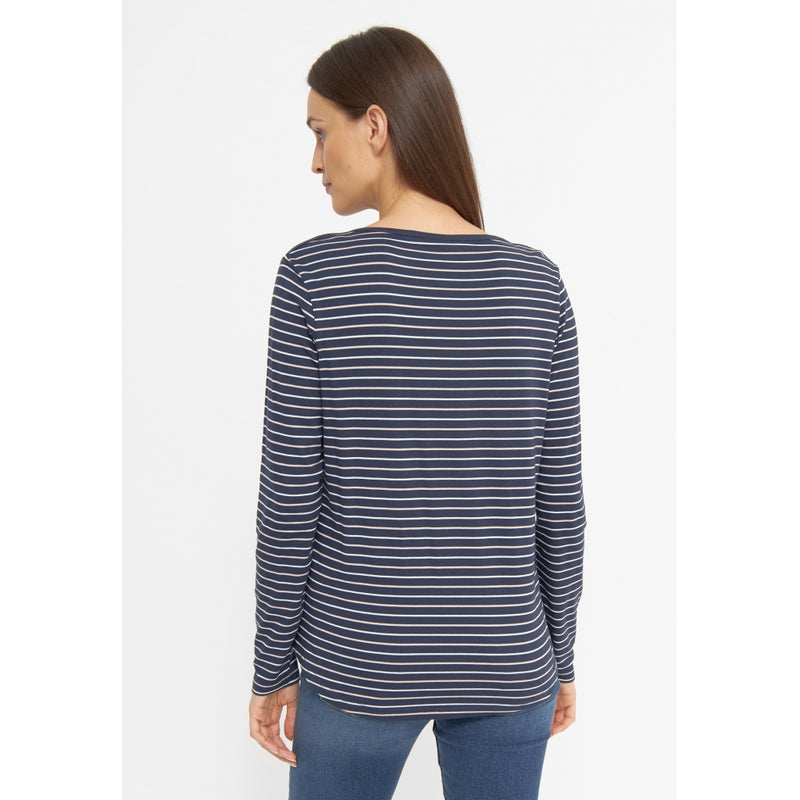 Sea Ranch Amelie Stribet Langærmet T-shirt Langærmet Tee SR Navy/Lys Mauve