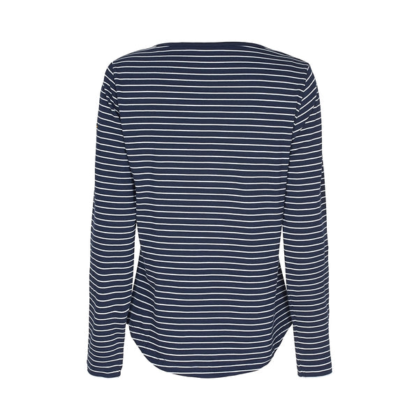 Sea Ranch Amelie Stribet Langærmet T-shirt Langærmet Tee SR Navy/Pearl