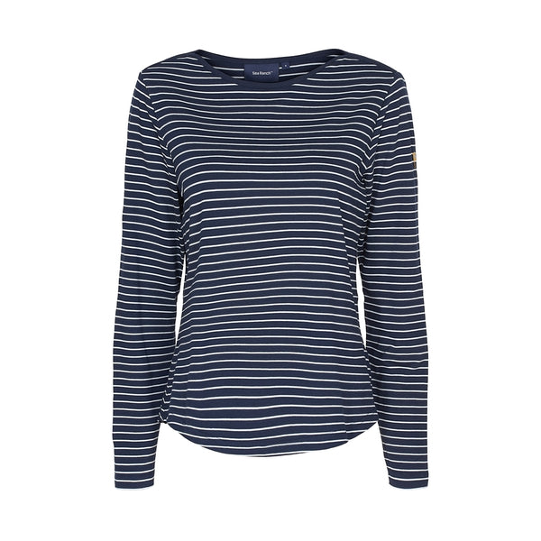 Sea Ranch Amelie Stribet Langærmet T-shirt Langærmet Tee SR Navy/Pearl