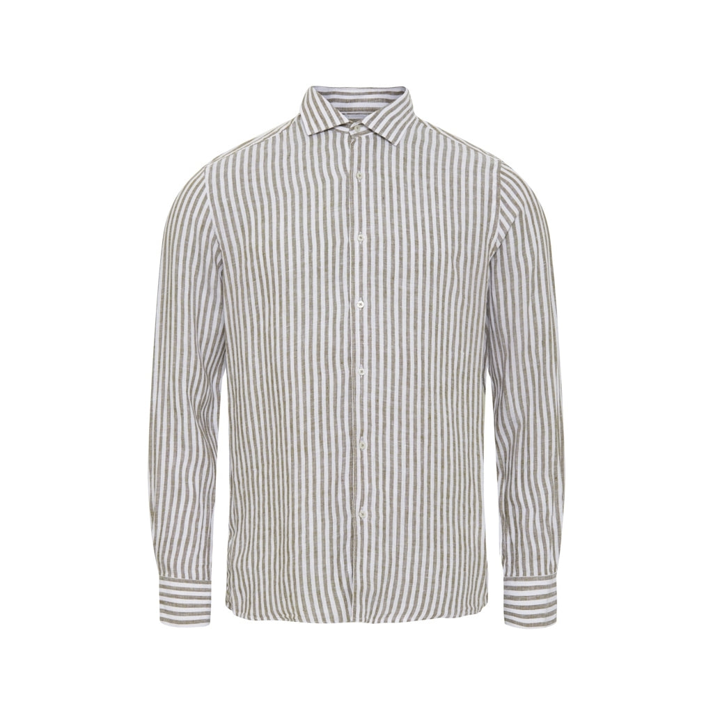 Sea Ranch Birger Striped Linen Shirt Skjorter 1088 White / Sand