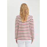 Redgreen Women Claudia T-shirt Langærmet Tee 147 Dark Red Stripe