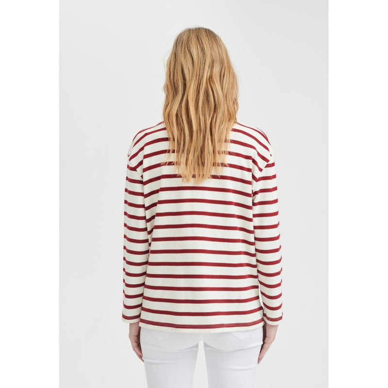 Redgreen Women Claudia T-shirt Langærmet Tee 147 Dark Red Stripe