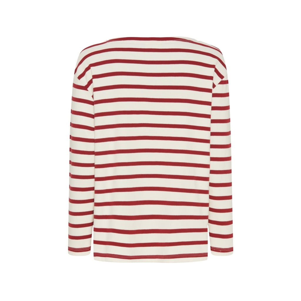 Redgreen Women Claudia T-shirt Langærmet Tee 147 Dark Red Stripe