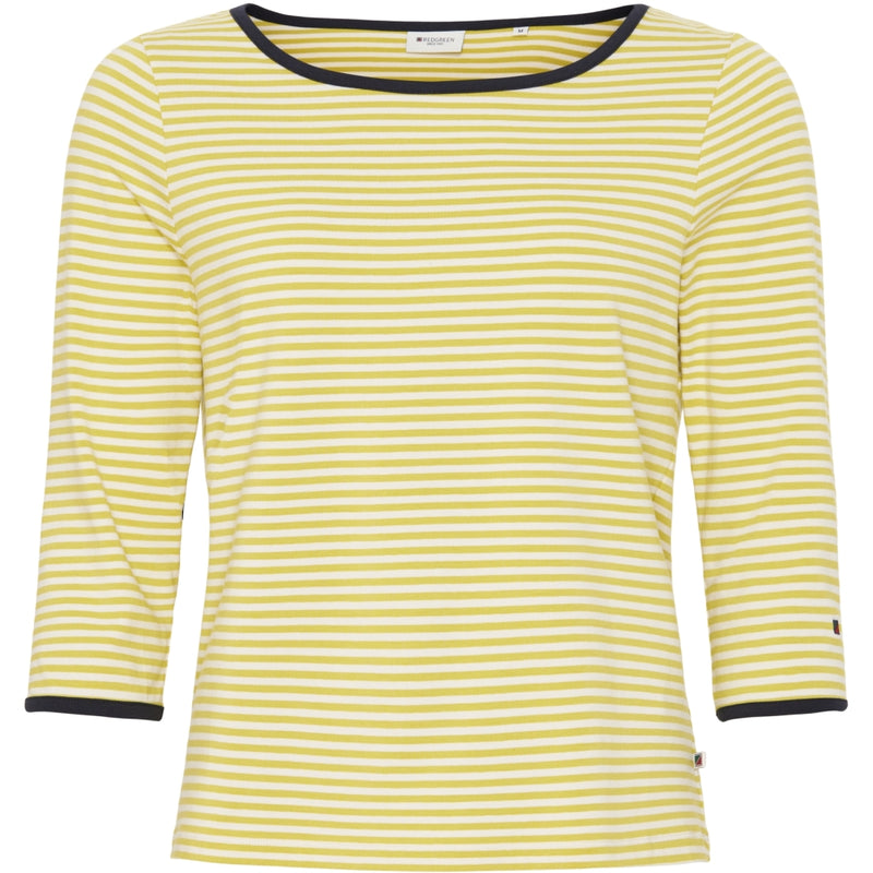 Redgreen Women Cornelia 3/4 Sleeve T-shirt T-shirts 137 Mid Yellow Stripe