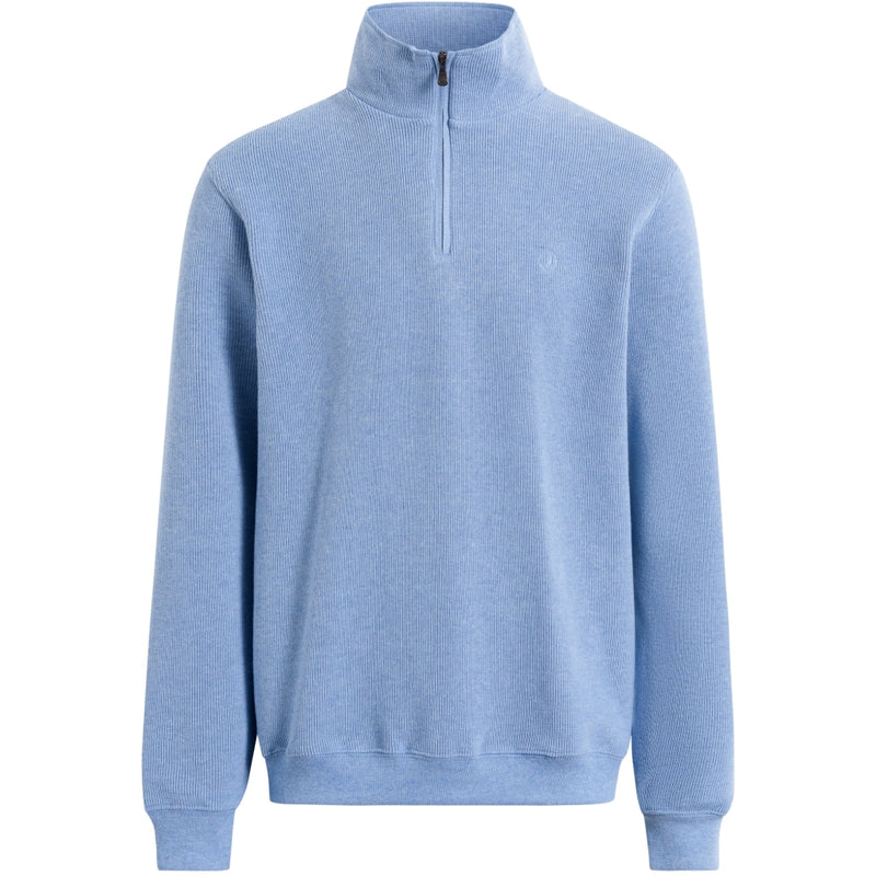 Sea Ranch Cromwell Langærmet Sweater med Lynlås Sweatshirts Denim Melange