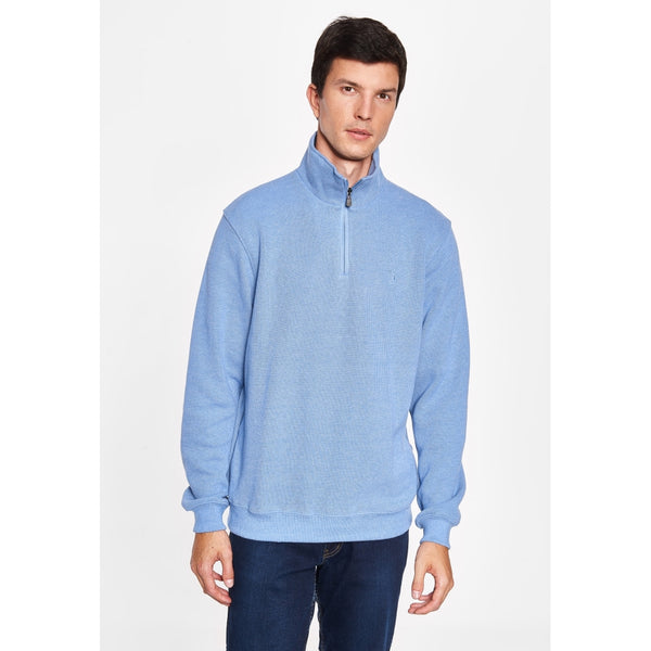 Sea Ranch Cromwell Langærmet Sweater med Lynlås Sweatshirts Denim Melange