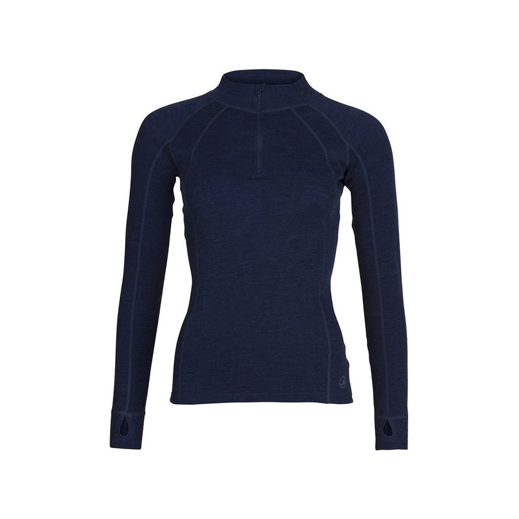Sea Ranch Dame Merino Uldtrøje med Lynlås Undertøj Navy