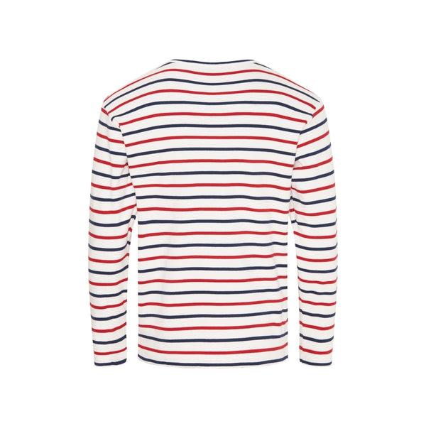 Sea Ranch Grenaa Stribet Langærmet T-shirt Langærmet Tee Pearl/SR Navy/Rød