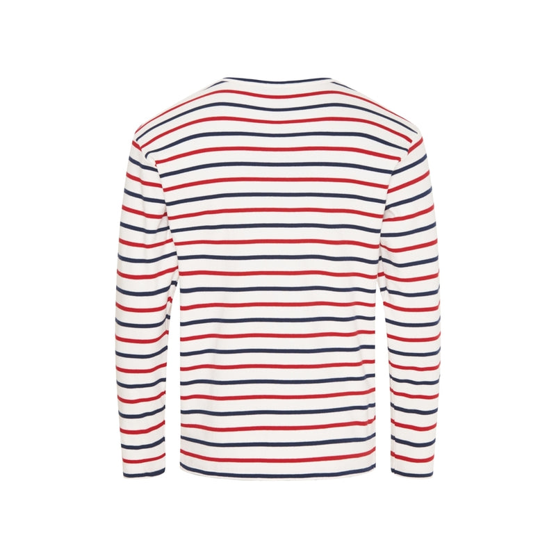 Sea Ranch Grenaa Stribet Langærmet T-shirt Langærmet Tee Pearl/SR Navy/Rød