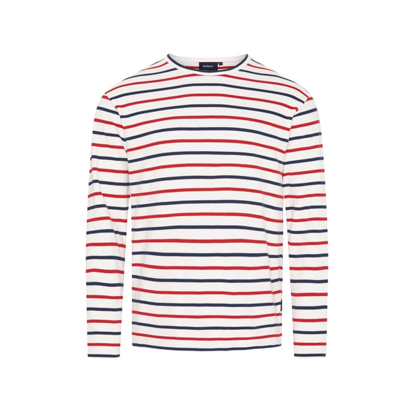 Sea Ranch Grenaa Stribet Langærmet T-shirt Langærmet Tee Pearl/SR Navy/Rød