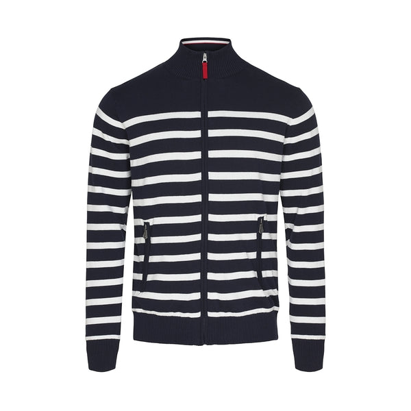 Sea Ranch Haakon Stribet Strik Cardigan - Windbreaker Windbreaker Mørk Navy/Pearl