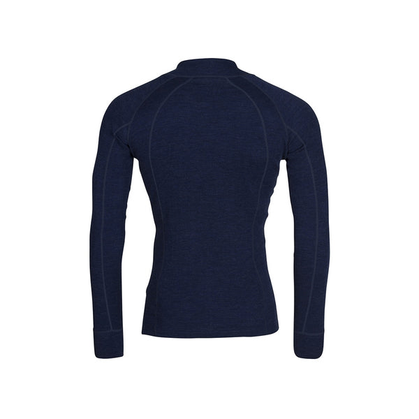 Sea Ranch Herre Merino uldtrøje med Lynlås Undertøj 4215 Navy Marle