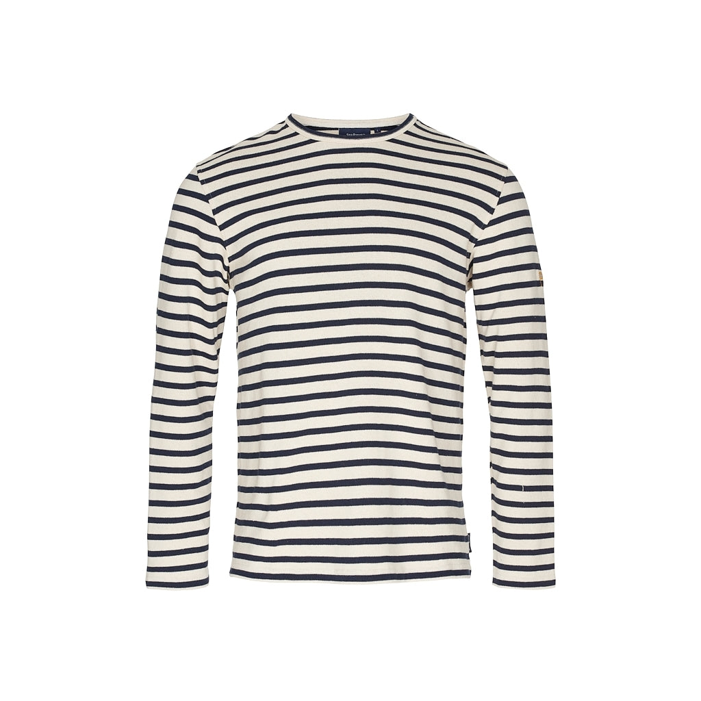 Sea Ranch Hugo Stribet Langærmet T-shirt Langærmet Tee Ecru/SR Navy