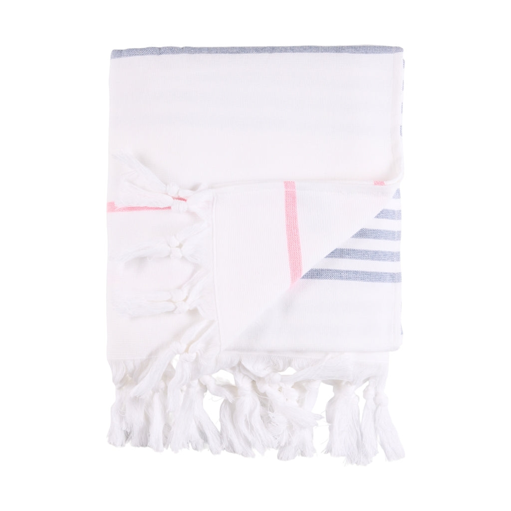 Sea Ranch Long Beach Towel Håndklæder 1084 White/Federal Blue