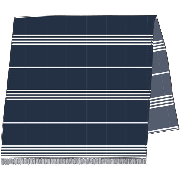 Sea Ranch Long Beach Towel Håndklæder Mørk Navy / Hvid