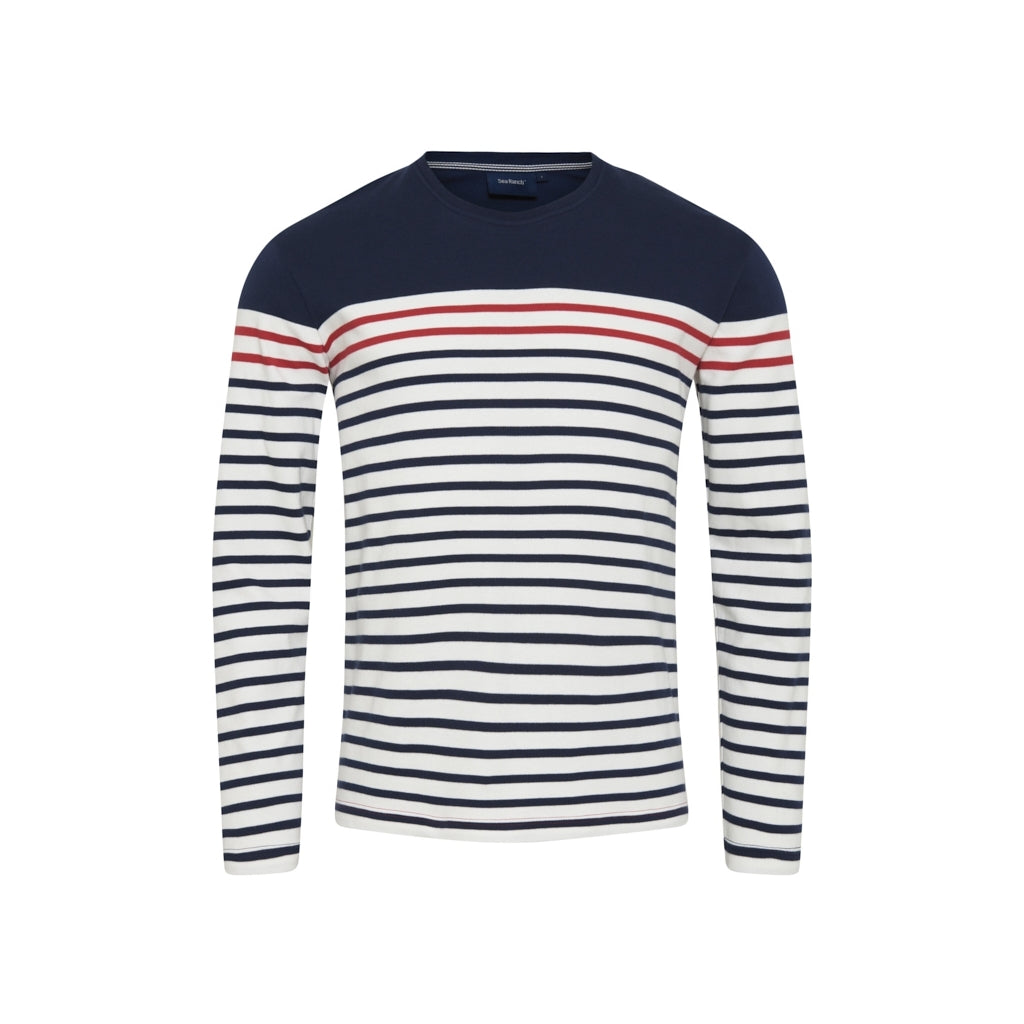 Sea Ranch Louie T-shirt Langærmet Tee SR Navy/SR Rød/Pearl