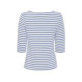 Sea Ranch Marina 3/4 ærme bluse med UV beskyttelse Langærmet Tee 1084 White/Federal Blue