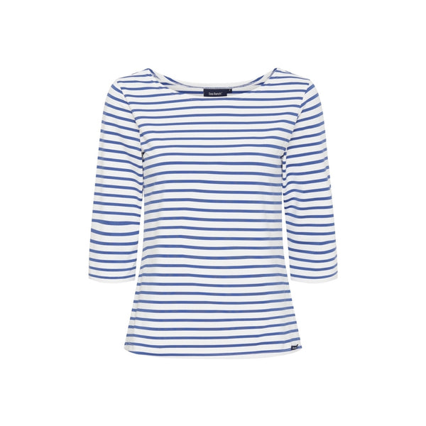 Sea Ranch Marina 3/4 ærme bluse med UV beskyttelse Langærmet Tee 1084 White/Federal Blue