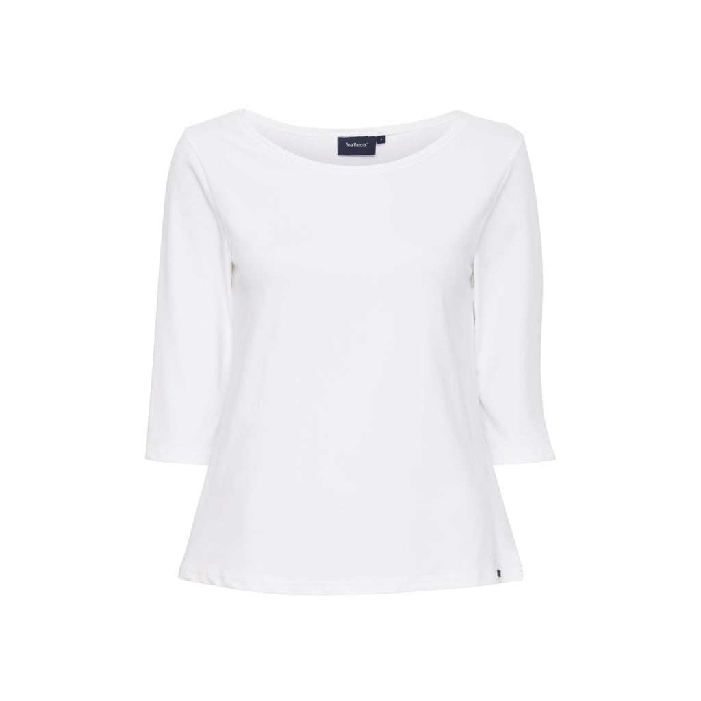 Sea Ranch Marina 3/4 ærme bluse med UV beskyttelse Langærmet Tee Hvid