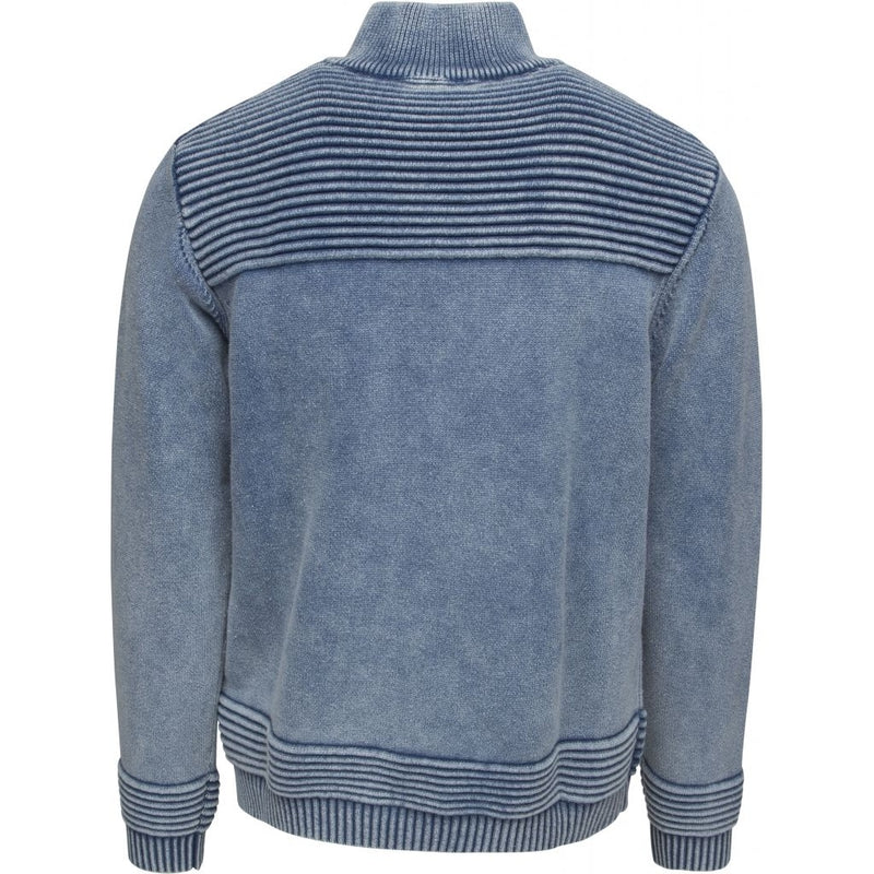 Sea Ranch Morgan Langærmet Sweater med Lynlås Sweatshirts Himmelvask