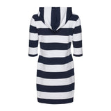 Sea Ranch Ronja Stribet 3/4 Ærmet Sweat Kjole Dresses / Shirts SR Navy/Pearl