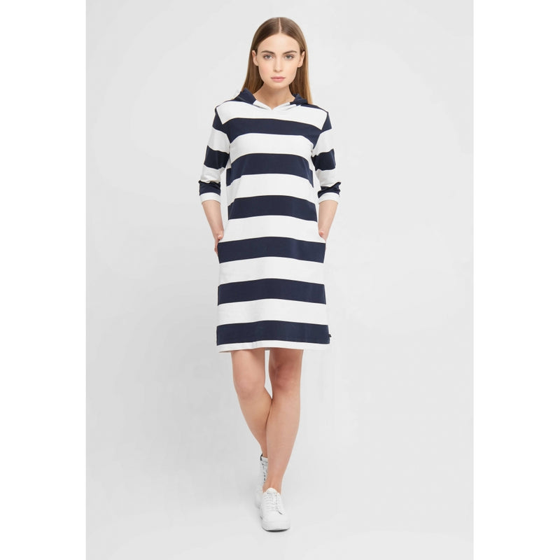 Sea Ranch Ronja Stribet 3/4 Ærmet Sweat Kjole Dresses / Shirts SR Navy/Pearl