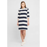 Sea Ranch Ronja Stribet 3/4 Ærmet Sweat Kjole Dresses / Shirts SR Navy/Pearl