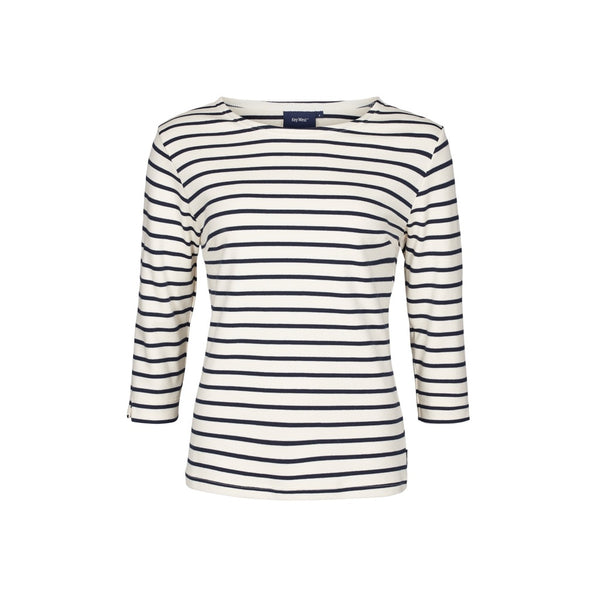 Sea Ranch Santi Stribet Langærmet T-shirt Langærmet Tee Ecru/SR Navy